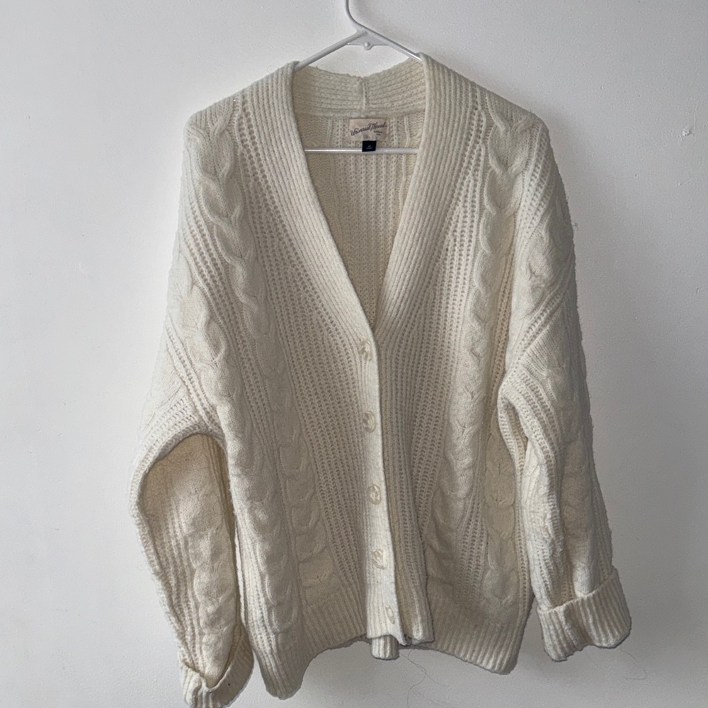Universal Thread Cream Cable-Knit Button Cardigan - Picture 2 of 5